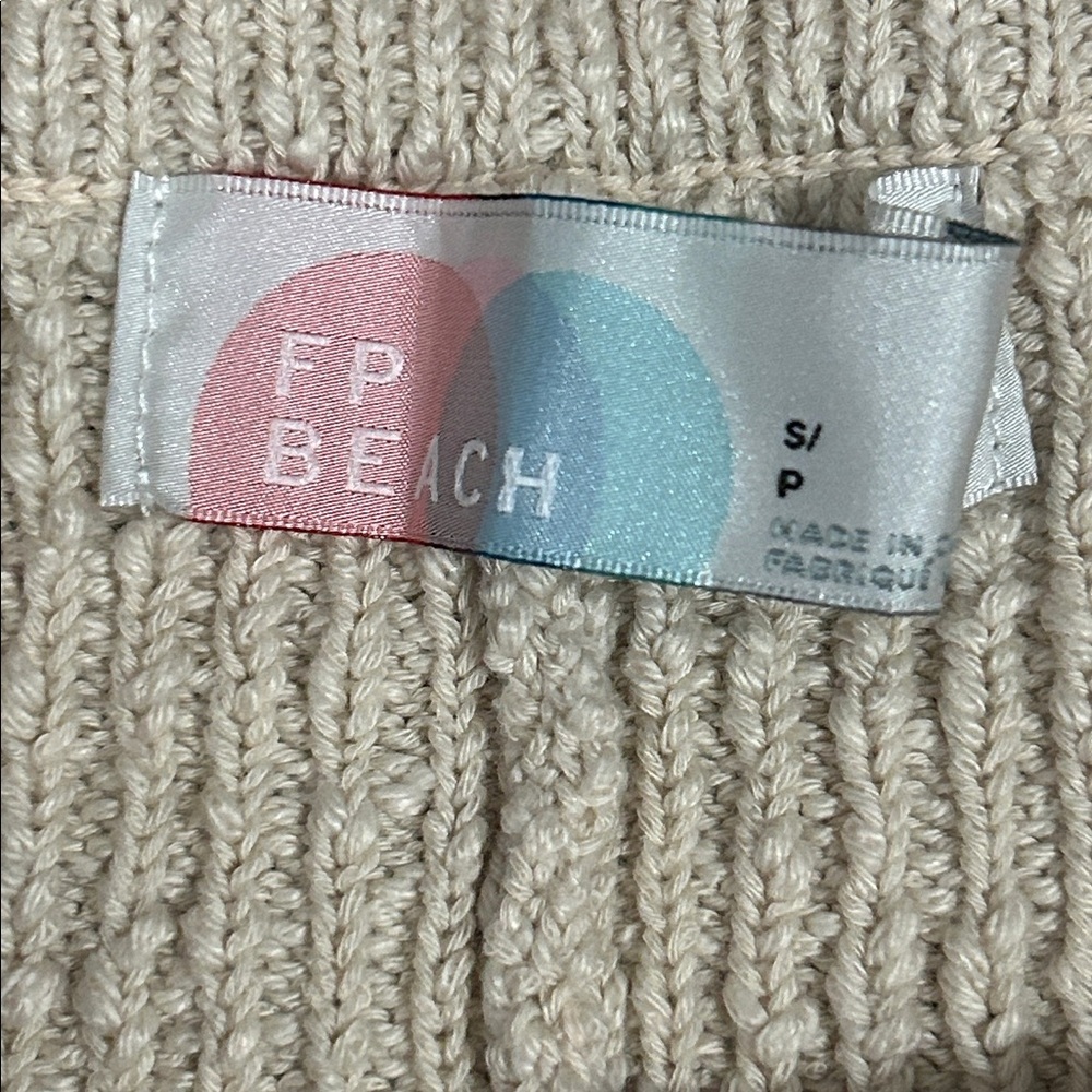 FREE PEOPLE BEACH Miranda Ribbed Knit Shorts In Wet Plaster - Picture 3 of 3